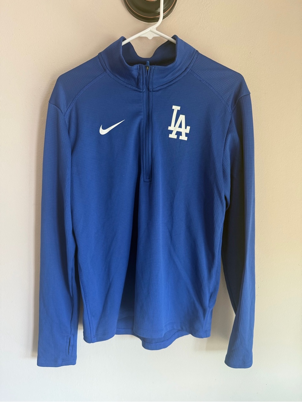 Nike MLB Los Angeles Dodgers Dri-FIT Half Zip Pullover Royal Blue Small unisex